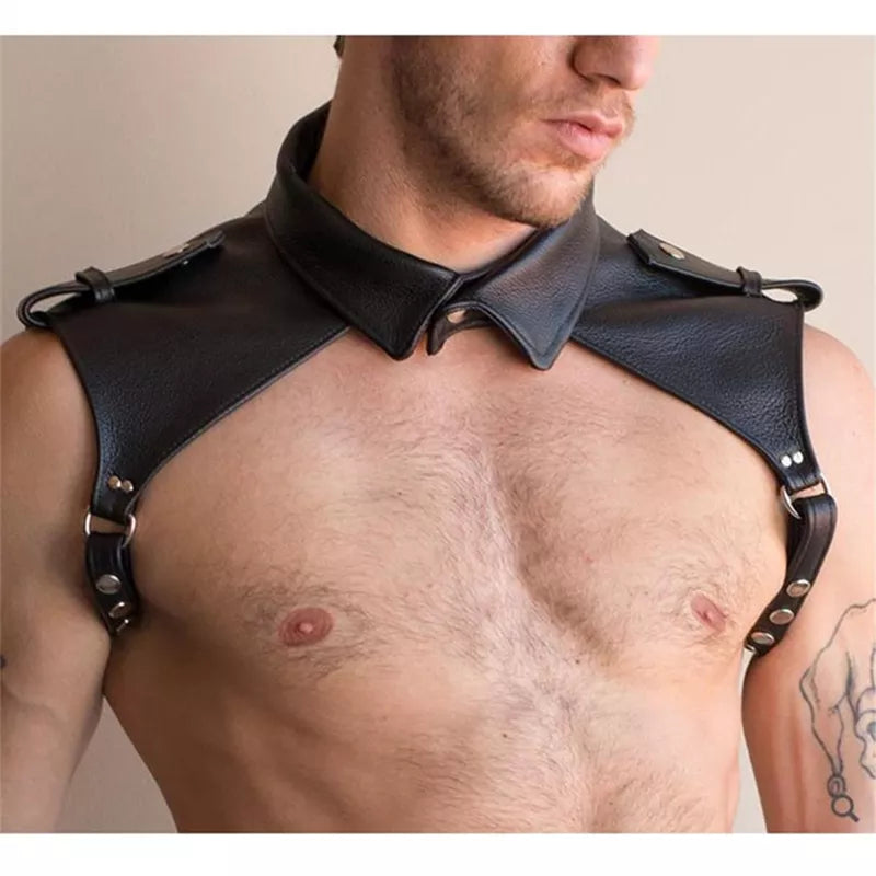 Collared Chest Leather Harness