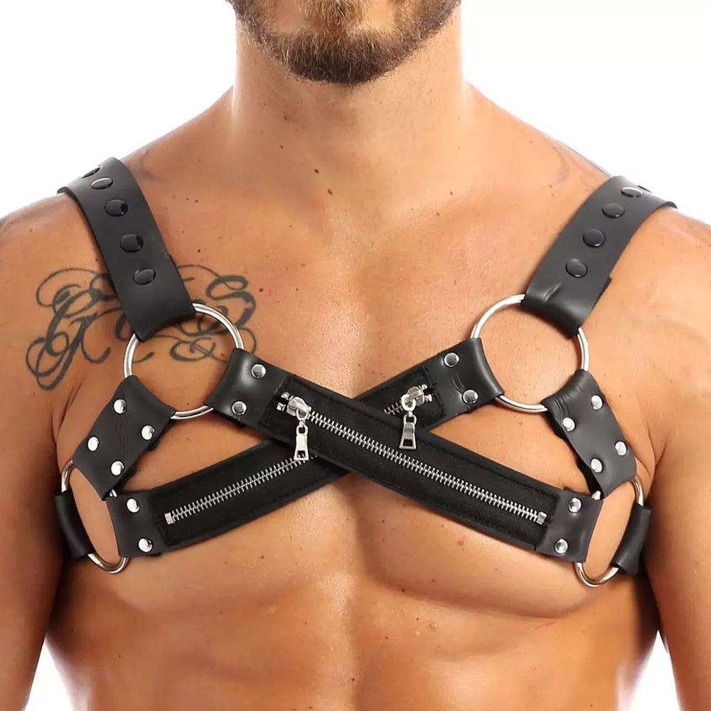 Zippered X-Cross Chest Harness